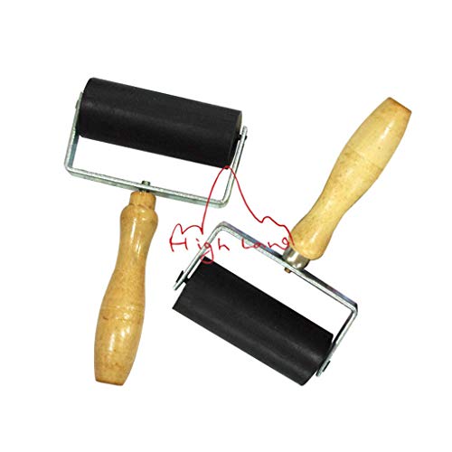 TopfireDirect Woodblock Deluxe Hard Rubber Brayer Roller Heavy Duty Steel Frame Children Art Craft Tool - Thumbnail 5