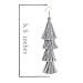 ELEARD Tassel Earrings Tiered Thread Tassel Dangle Earrings Statement Layered Tassel Drop Earrings (Grey)