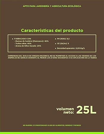 SUSTRATO HUERTO Urbano (Humus de lombriz + Turba Rubia + Arena de ...
