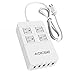 Surge Protector USB - Qicent 4-Outlet Power Strip with 5 Charging Ports 1700 Joule 4.9 ft