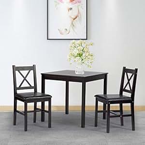 Amazon.com - FDW Dining Kitchen Table Dining Set 3 Piece ...
