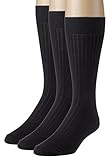 Sportoli Men's 3 Pack Soft Ribbed Knit Classic Cotton Mid-Calf Crew Dress Socks