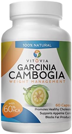 Vitovia Pure Garcinia Cambogia Extract Natural Weight Loss and Appetite Suppressant, Carb Blocker, Diuretic and Weight Loss Supplement CLINICALLY Proven 60% HCA - No Side Efftects - LOSE WEIGHT or YOUR MONEY BACK - Manufactured in a USA GMP Certified Facility and Third Party Tested for Purity - Garcinia Cambogia Reviews
