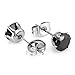 Charisma 4-7mm Stainless Steel Cubic Zirconia Crystal Black White Round Stud Earrings Set 8 Pairs, Gift for Girls Women