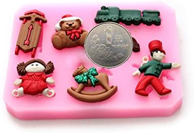 Bear Train Silicone Chocolate Cake Decorating Mold Resin Flower.