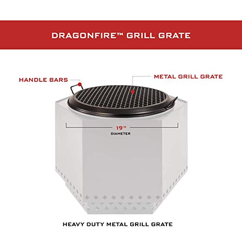 Dragonfire 19inch Round Metal Grill Grate with Handle for Fire Pits