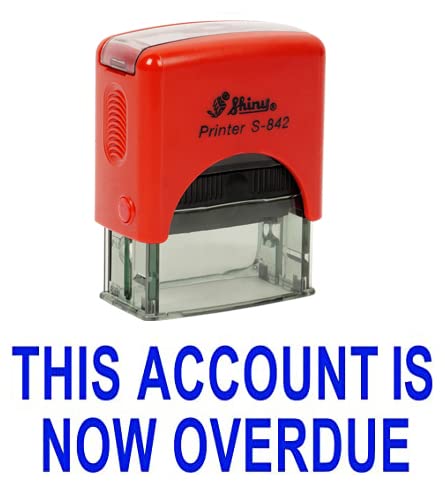 Printtoo This Account is Now OVERDUE Self Inking Rubber Stamp Custom Shiny Stamp