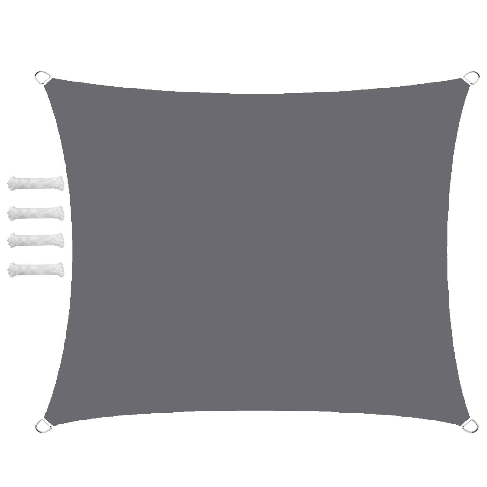 Awning, Waterproof, Square, 1.6 x 1.6 m, Balcony Sun Protection, 95% UV Protection Wind Protection for the Balcony and Garden, with Eyelets and Mounting Ropes, Grey