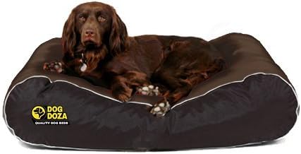 Dog Doza Waterproof Dog Beds Box Border Active Style Durable, Medium to Large, Brown and Black