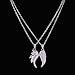 YAZILIND Stainless Steel 2 Piece Dragon and Angel Wing Couple Pendant Necklace Gift 17