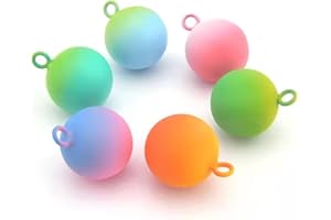 Hallwayee Decorative Jingle Bells, Christmas Bells Ornaments, Pets Bells, Crafted Hanging Bells (Rainbow-6pcs)
