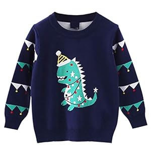 Vimukun Jongens Trui Baby Kerst Sweatshirt Lange Mouw Gebreide Trui Dinosaurus Blouse Tops 3-7 Jaar
