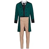 Fortunehouse Men's Victorian Fancy Outfit 18th Century Regency Tailcoat Vest Costume