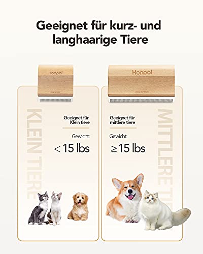 Honpal Haustier Hundebürste Katzenbürste, Haustier Bürsten, Haar Entferner Haustierbürste für Langhaar und Kurzhaar, effektiven Entfernung von Unterwolle und Vorbeugung von Haarballen (S)