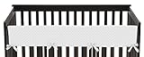 Sweet Jojo Designs Solid White Minky Dot Long Front Rail Guard Boys or Girls Baby Teething Cover Crib Protector Wrap