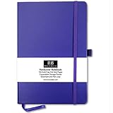 RICCO BELLO A5 Hardcover Dot Bullet Style Journal Notebook, Pen Loop, 5.7 x 8.4 inches (Purple)