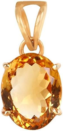 Certified Citrine Sunehla 5.46 ct. 6 Ratti Panchdhatu Gold Plating Pendant for Men & Women #60