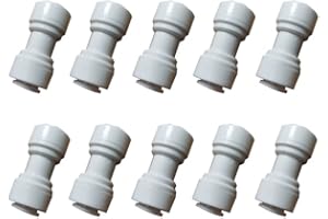 Malida 3/8 Inch to 3/8 Inch Straight Union Quick Connector for Water Purifiers Tube push to connect fitting,10pcs.