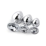 Aybloom 3PCS Stainless Steel with Jewelry Sexy Stimulation Toys for Adult(Transparent)