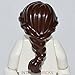 LEGO City Minifigure Hair, Dark Brown Female Ponytail Long French Braided, Quantity 1
