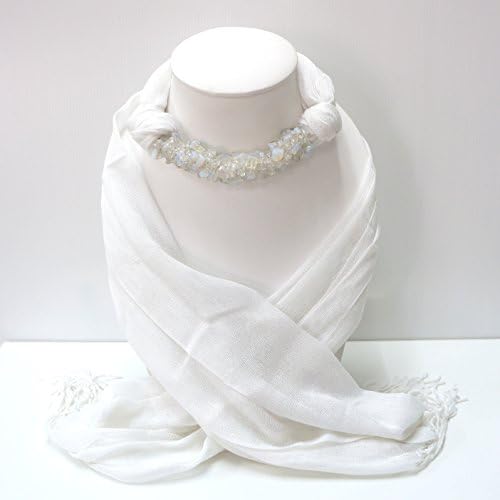 White Fashion Jewelry Scarf Necklace Decorations With Moonstone