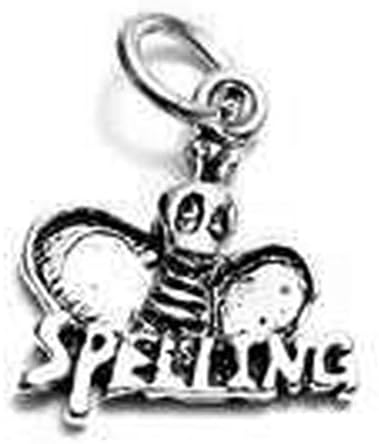 Sandra Creative Design Silver-tone Spelling Bee Charm