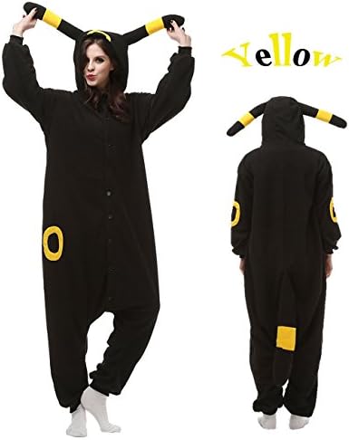 Unisex Animal Onesie Adult Kigurumi Pajamas Costumes For Women Men (M/L, Yellow Umbreon)