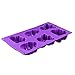 Christmas Silicone Cake Mold Snowman Reindeer Sleigh Cake Chocolate Jelly DIY Molds Soap Making Mould (purple)