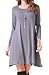 Costyleen Women's Casual Long Sleeve Loose Simple Flowy Swing T-Shirt Dress Gray M
