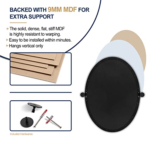 ANDY STAR Pivot Mirror, Black Oval Pivot Bathroom Mirror, Oval Matte