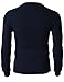 H2H Men's Waffle Henley Shirt Long Sleeve Navy US L/Asia XL (CMTTL045)