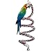 Aigou® Bird Spiral Rope Perch, Cotton Parrot Swing Climbing Standing Toys with Bell (Large - 94.4 inch)