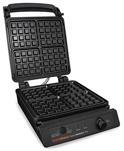 Chef’sChoice 854 Classic WafflePro Nonstick Waffle Maker Features Taste and Texture Select Option with Temperature Control Make Delicious Waffles for Breakfast Lunch or Dinner, 4-Square, Black