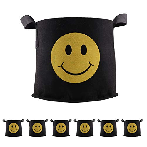 FHQSX Grow Bags Fabric Aeration Container Gardering with Handles/6-pack 7 Gallon (7 Gallon)