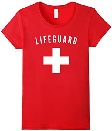 Womens Red Lifeguard T-Shirt Medium Red