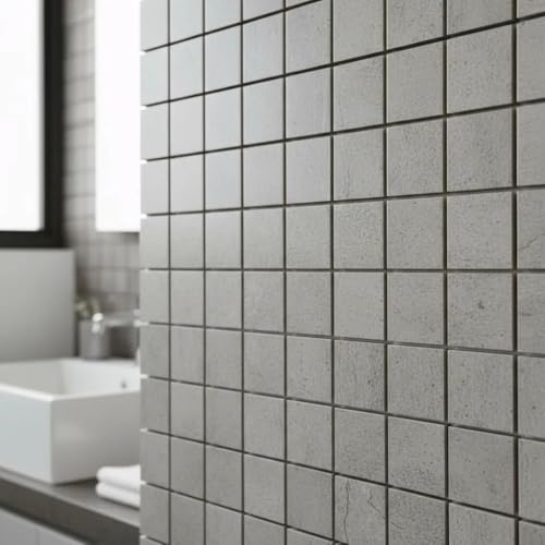 Pastilha 5x5cm de Porcelana Cinza Rajada 8 Placas 33x33 (1m²)