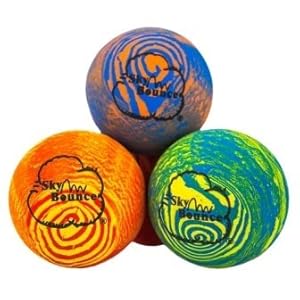 Sky Bounce Balls Rainbow Color Rubber Handball for Recreational Handball (Hand Ball), Stickball, Racquetball, Catch…