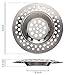 Bathtub Strainer Hair Catcher - Kitchen Strainer Sink - Bath Sink Strainer 3 Inch - Stainless Steel Sink Strainer for Kitchen Sink and Bathroom - Drain Catcher for Food, Hair and Waste