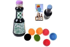 12Pcs 6Color Silicone Bottle Cap Cover Sealer Reusable Rubber Beer Caps Saver, Colorful Bottle Stoppe/Beer Soda Wine Savers/L