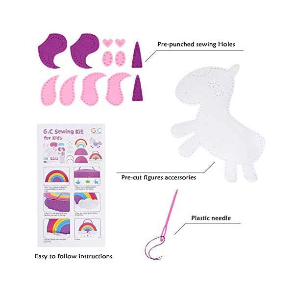 G C Sewing Kit For Kids Make Your Own Unicorn Craft With Instructions And Sewing Supplies Fun Gift Toy Beginners Blinkee Com