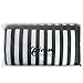 CIEOVO Large Beach Bag For Women Waterproof Oxford Tote Bags With Leather Handle (Black-White Stripe, Large)