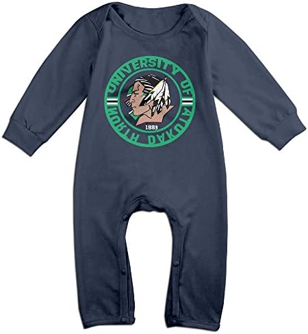 PCY Newborn Babys Boy's & Girl's University Of North Dakota Long Sleeve Baby Climbing Clothes For 6-24 Months Navy Size 6 M