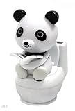 A Panda Reading on Toilet Bowl Solar Toy Car Dashboard Office Desk Display Home Decor Birthdady Gift US Seller