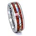PCH Jewelers Tungsten Ring Hawaiian Koa Wood Abalone 8mm Comfort Fit Band