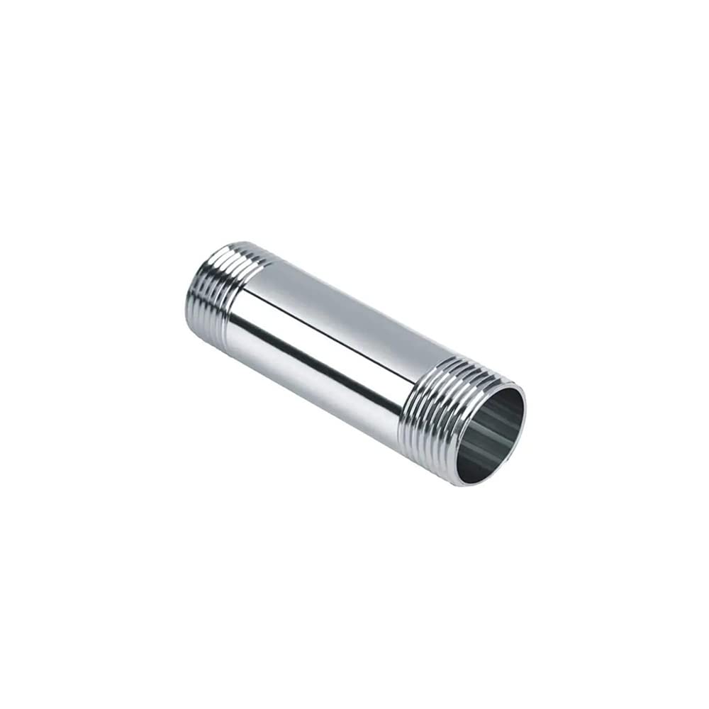 2Pcs Stainless Steel Pipe Fittings, Male Threaded Pipe Fitting for Air Pipe, Water Pipe, Fuel Pipe (DN25 1" 100mm)