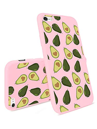 Avocado Phone Case for iPhone 7/iPhone 8, MAYCARI Soft Full Protective Slim Pink Rubber Drop Protection for Girls Women