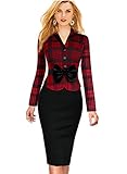 Babyonline Vintage Long Sleeved Women's Dresses Work Office Bodycon Pencil Skirt