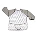 LUXJA Baby Waterproof Sleeved Bib, Long Sleeve Bib for Toddler (6-24 Months), Gray Chevron
