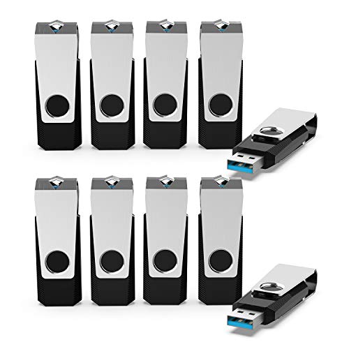 USB 3.0 Flash Drives, KEXIN 10 Pack 64 GB Flash Drive 64GB Thumb Drive Jump Drive Memory Stick Data Storage Jump Drive Pen Drive Black