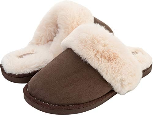 JINKUNL Womens Mens Furry House Shoes Winter Warm Memory Foam Clog Slippers Indoor & Outdoor